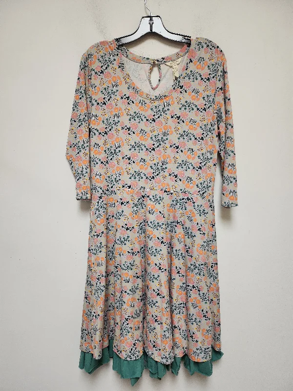 Quick Sale Dress Casual Midi By Matilda Jane In Floral Print, Size: L