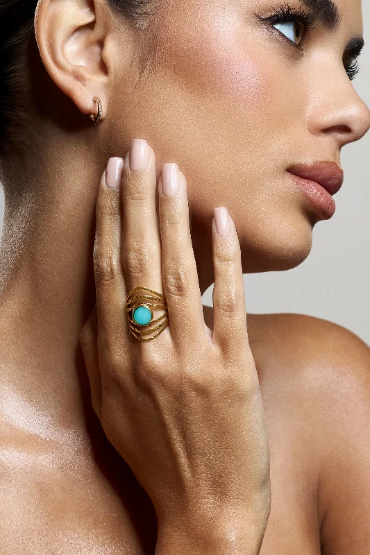 Exclusive Online Offer Antila | Turquoise Stacked Adjustable Ring