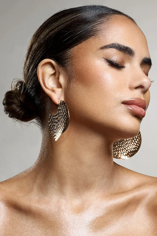 Final Clearance Iman | Gold Hammered Disc Earrings