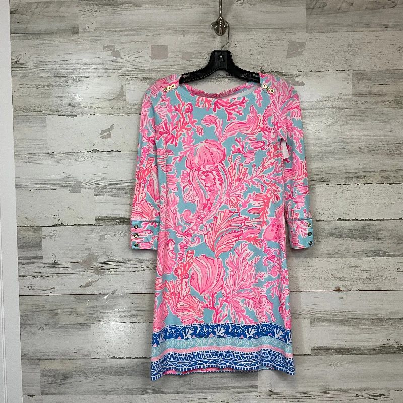 Epic Deals Dress Casual Short By Lilly Pulitzer In Blue & Pink, Size: Xxs
