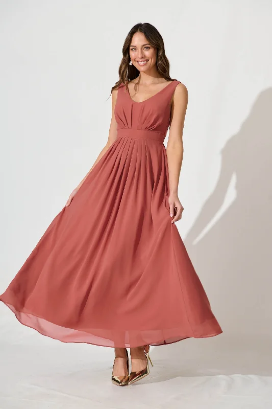 Price Slash Wonderful Maxi Dress In Dusty Rose
