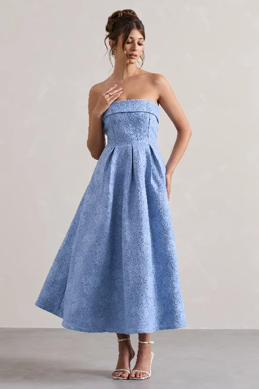 Unmissable Offer Matisse | Blue Lace Strapless Midi Dress