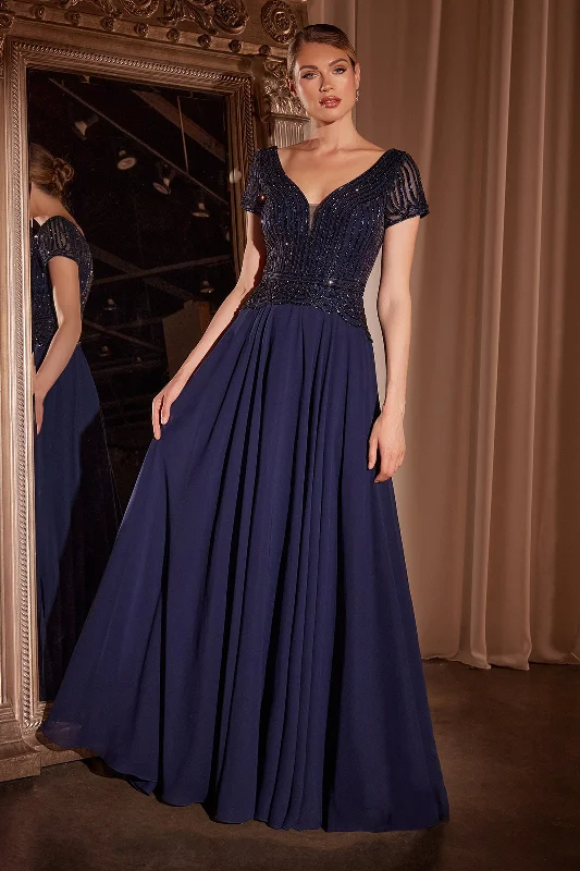 Price Cut Chiffon Short Sleeve A-line Gown by Ladivine CL07