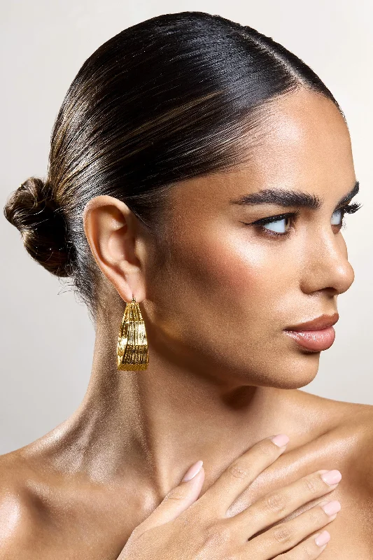 Special Savings Meg | Gold Ribbed Hoop Earrings