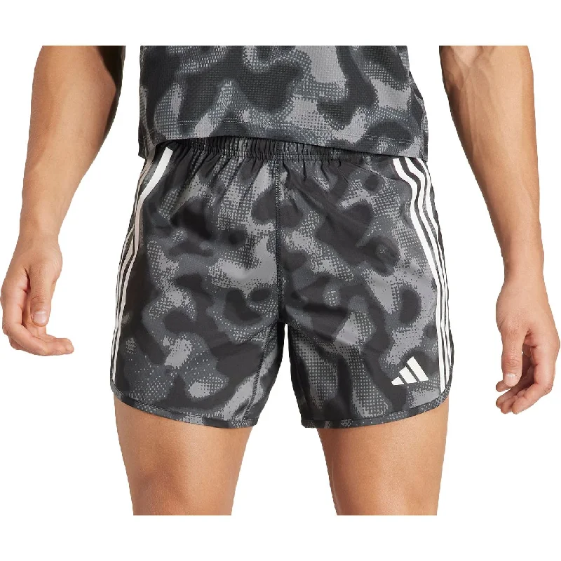 Weekend Deal adidas Own The Run 3 Stripes 5 Inch Mens Running Shorts - Grey