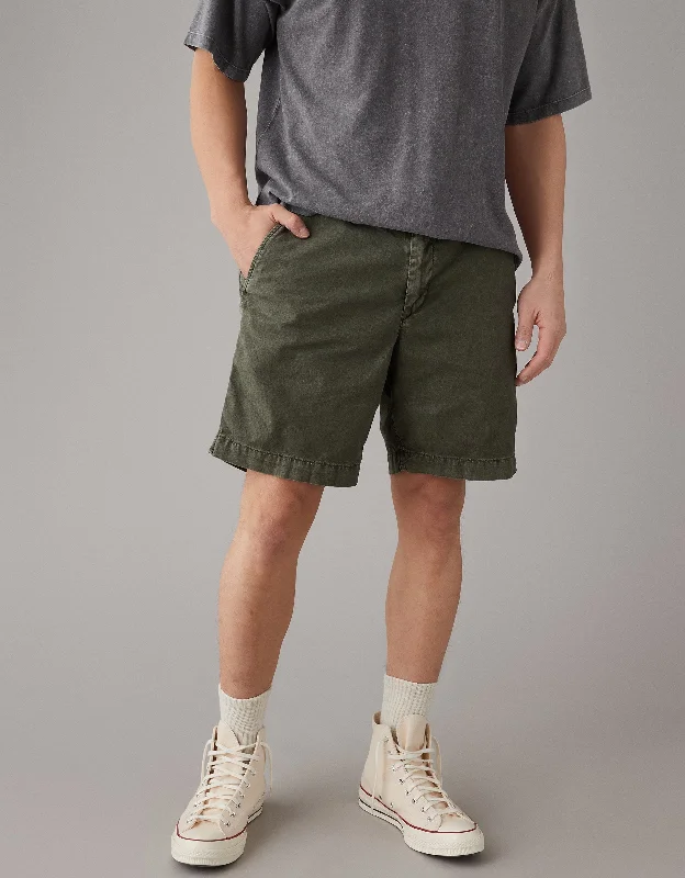 Exclusive Online Offer AE Flex 9" Weekend Linen-Blend Short