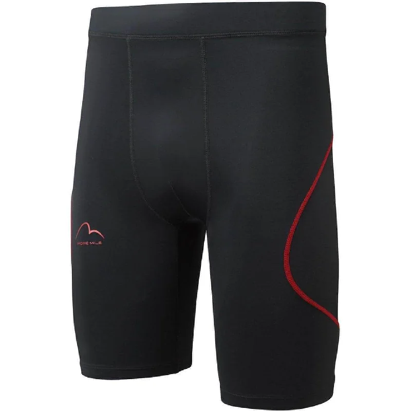 Early Bird Discount More Mile Compression Mens Running Short Tights - Black