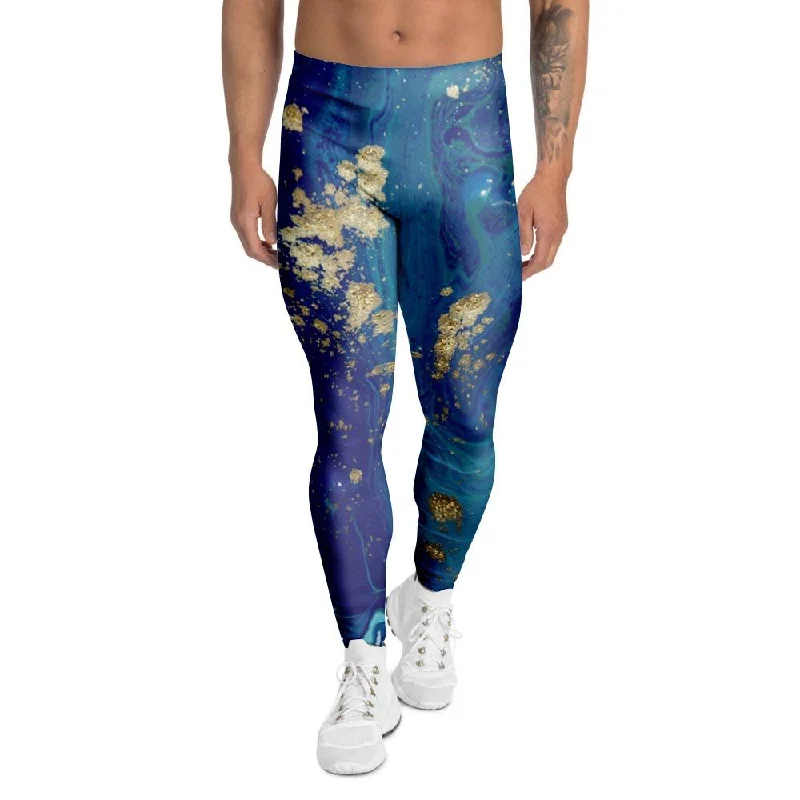 Great Deals Gold Sapphire Marble Men's Leggings