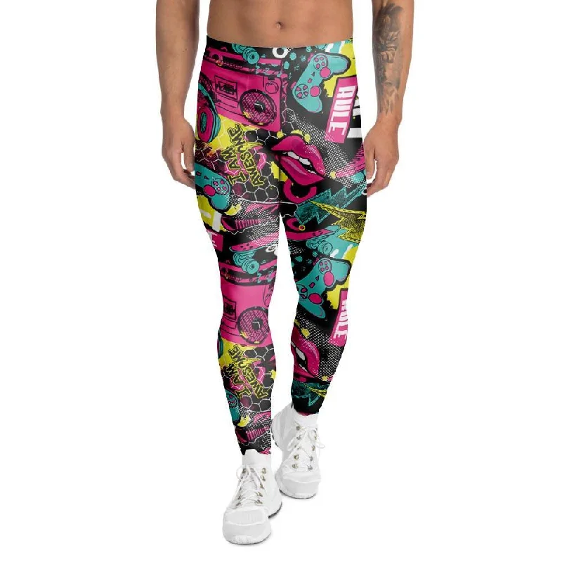 Discount Deals Graffiti Abstract Hiphop Lip Men's Leggings