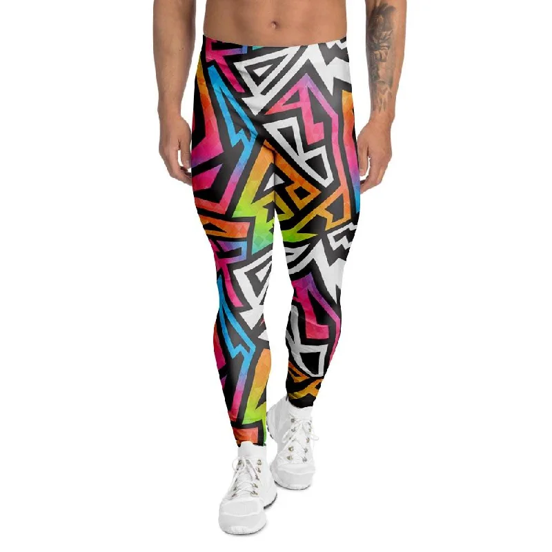 Crazy Deals Graffiti Geometric Abstract Men's Leggings
