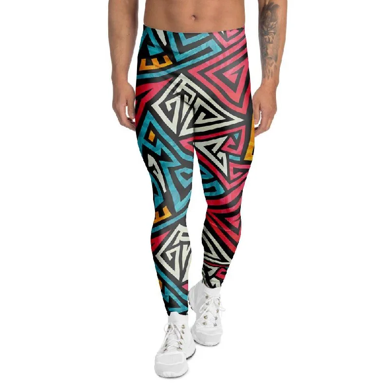 Can't Miss Graffiti geometric seamless pattern Men's Leggings