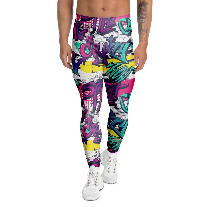 Bonus Savings Graffiti Hiphop Print Men's Leggings