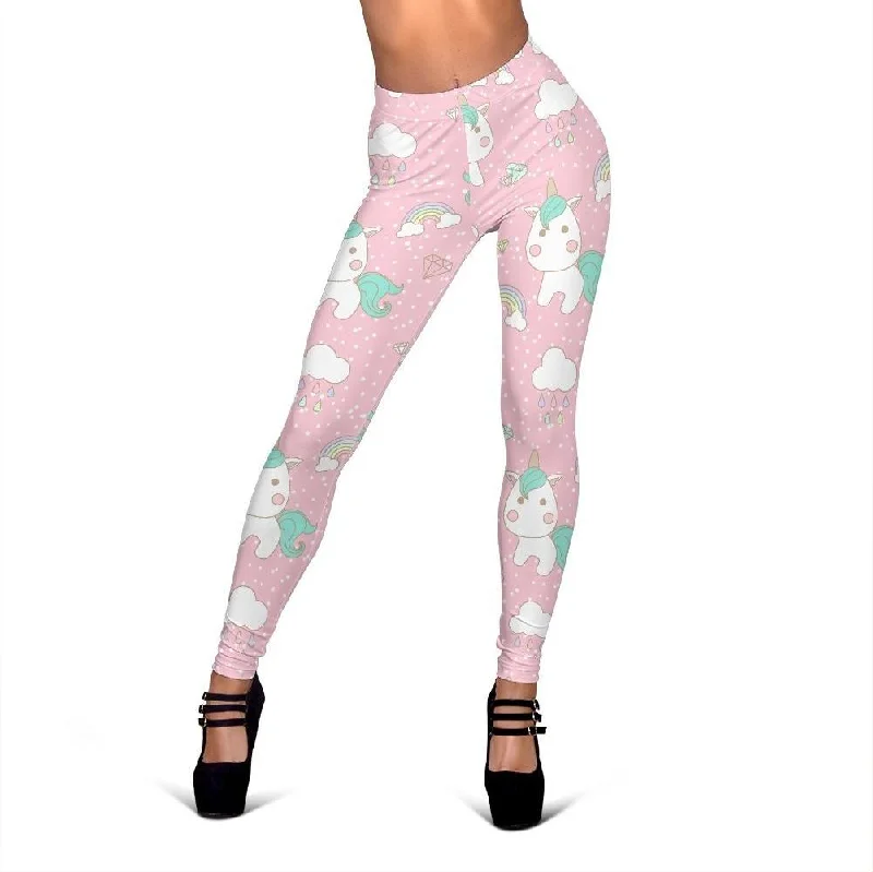 Members Only Unicorn Pink Pattern Print Women Leggings