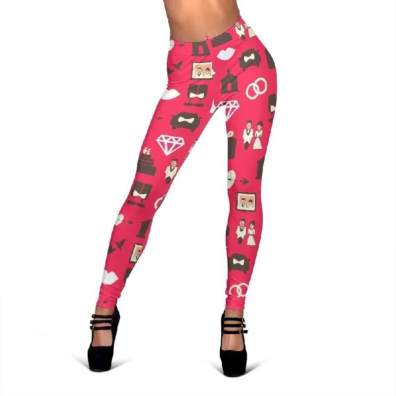 Unmissable Offer Wedding Pink Print Pattern Women Leggings