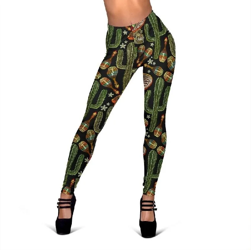 Super Sale Western Cowboy Cactus Pattern Print Women Leggings