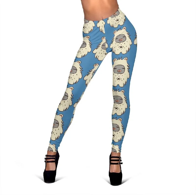 Stock Clearance White Bigfoot Pattern Print Women Leggings