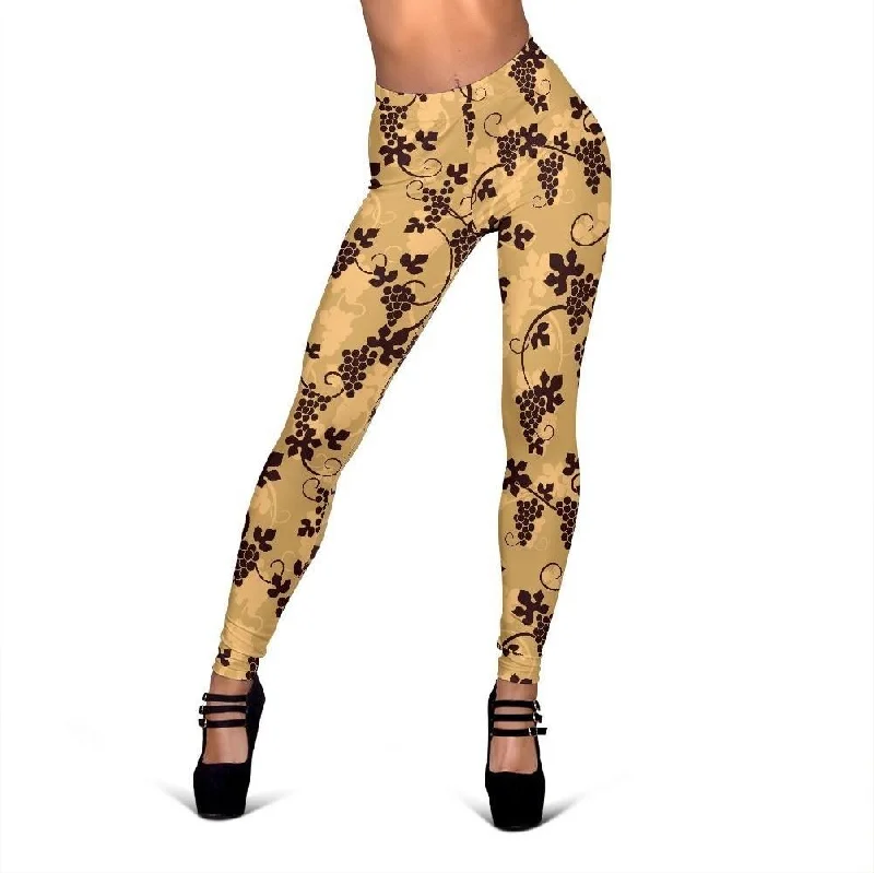 Steals and Deals Wine Grape Pattern Print Women Leggings
