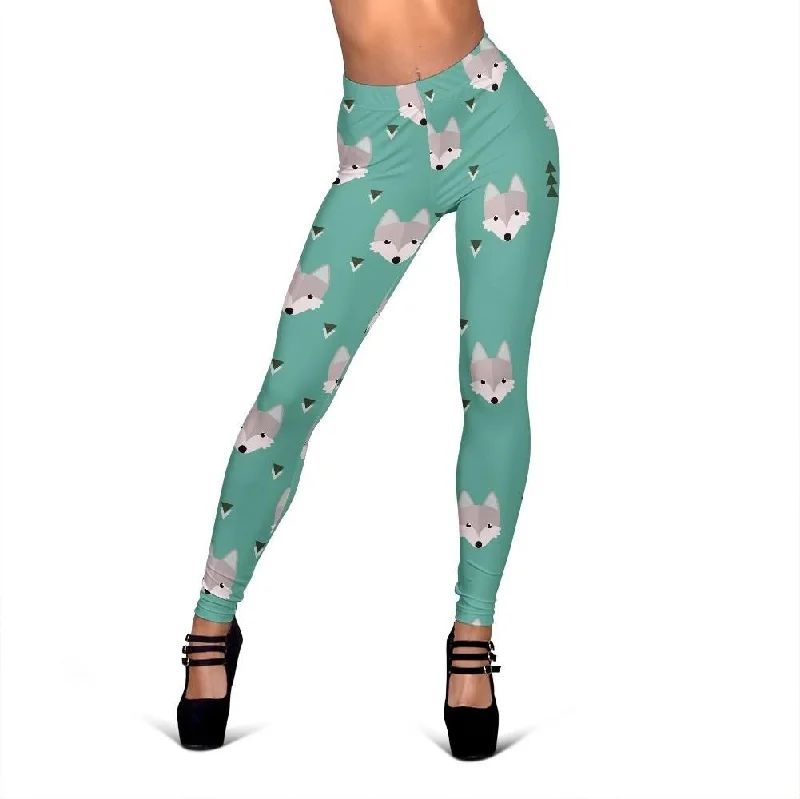 Shop and Save Wolf Pattern Print Women Leggings