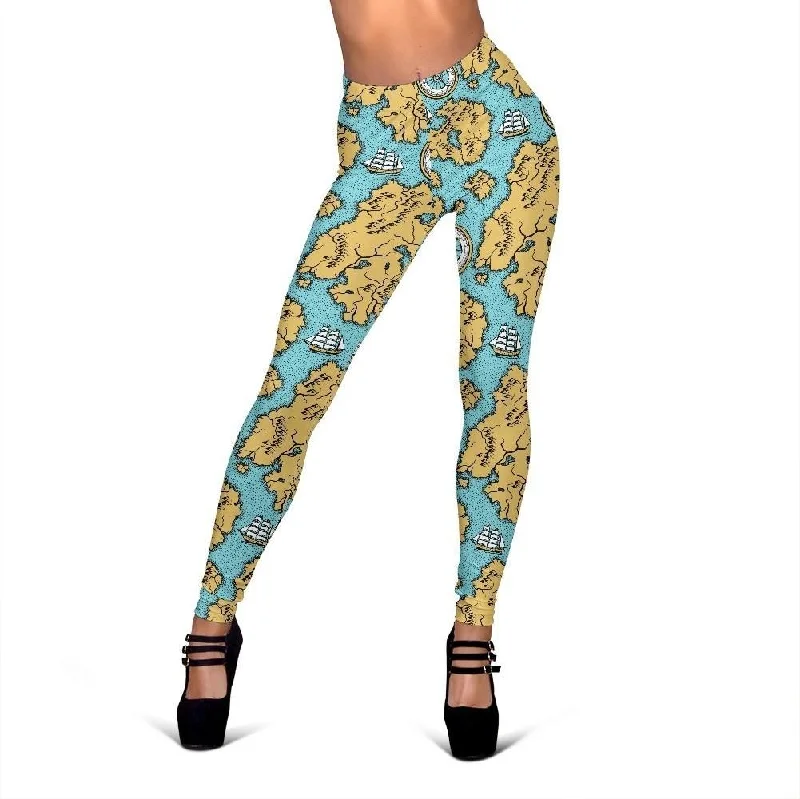 Reduced Prices World Map Print Pattern Women Leggings