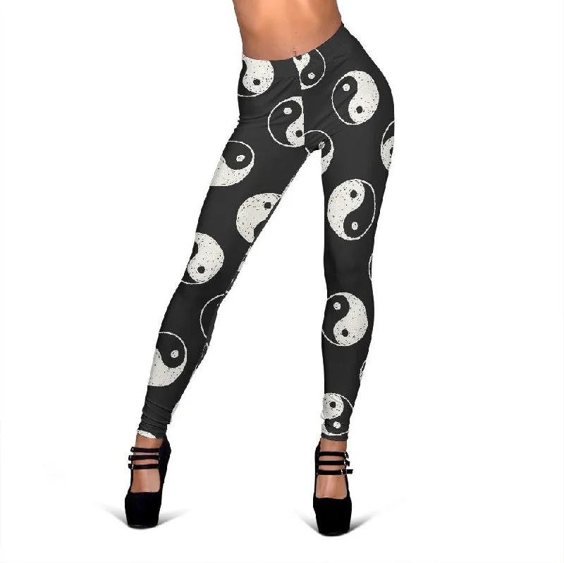 Price Rollback Yin Yang Black Pattern Print Women Leggings
