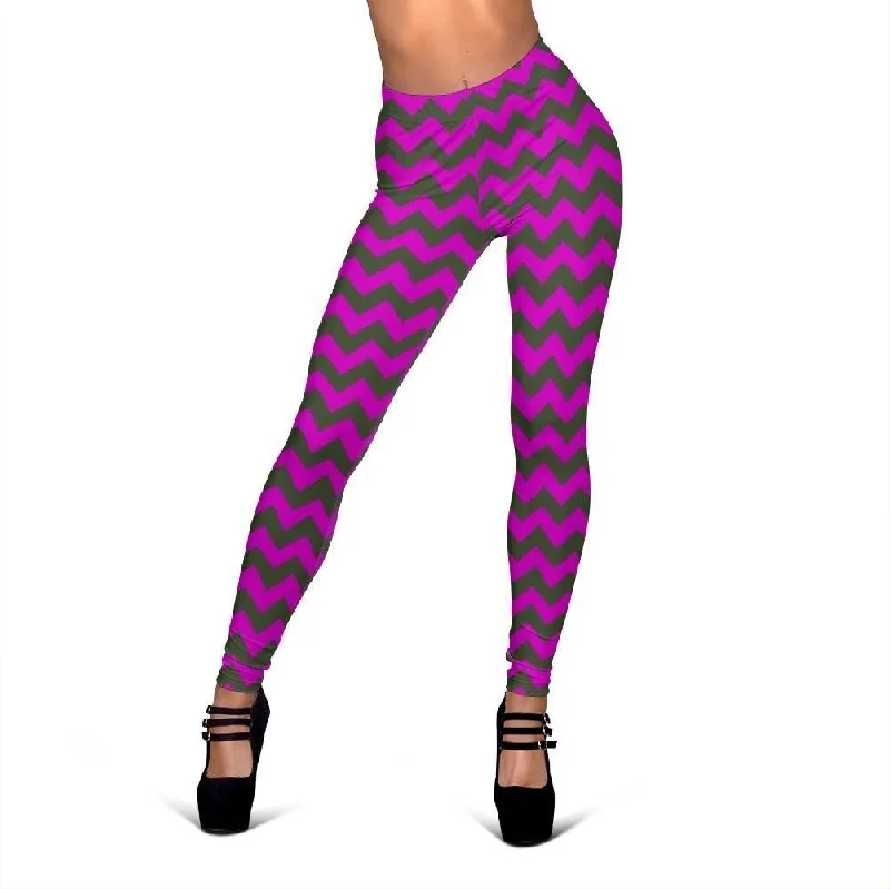 Markdowns Zig Zag Purple Pattern Print Women Leggings