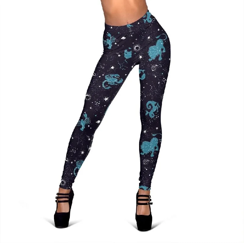 Major Savings Zodiac Constellation Pattern Print Women Leggings