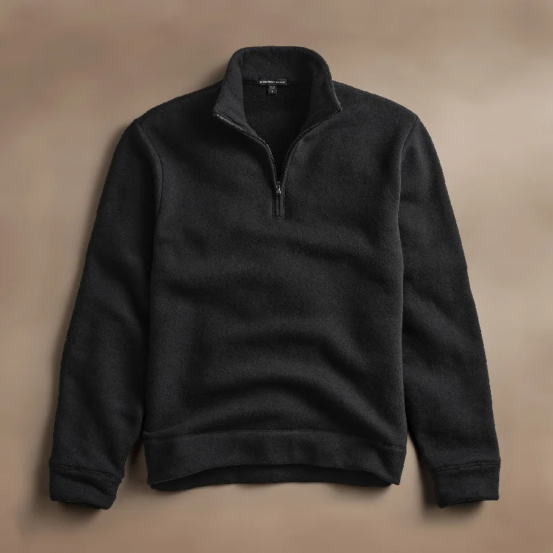 Early Bird Discount Cozy Half Zip - Black