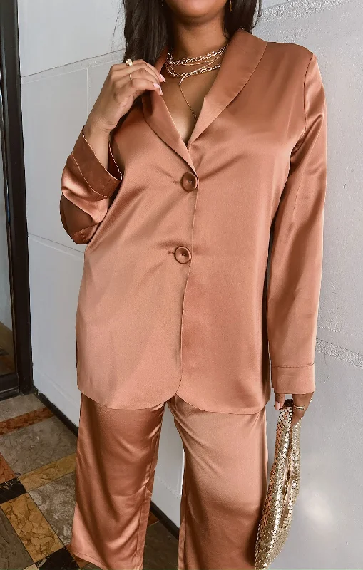 Super Bargain Felix Blazer ~ Copper Luxe Satin