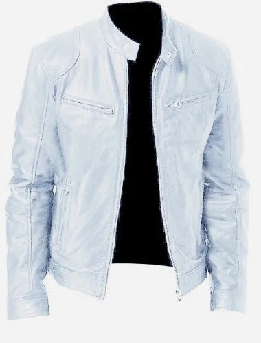 Today’s Special Leather Black Stand Collar Men Jackets