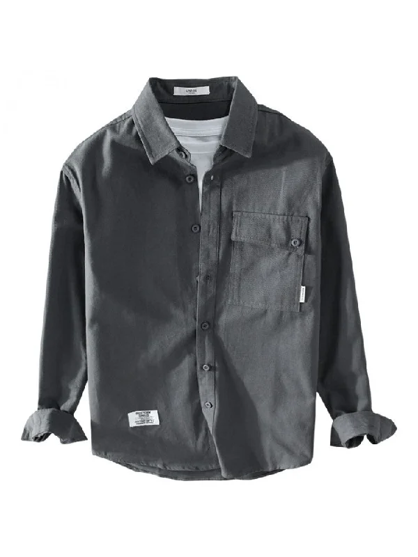 While Supplies Last Loose Down Collar Long Sleeve Shirts