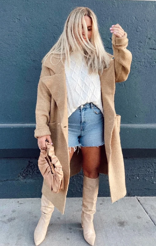 Big Discounts Melrose Sweater Jacket ~ Camel Knit