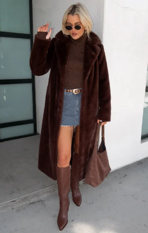 Extra Savings Miss Tiffy Fur Jacket ~ Brown Faux Fur