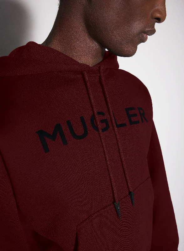 Low Prices burgundy Mugler logo hoodie